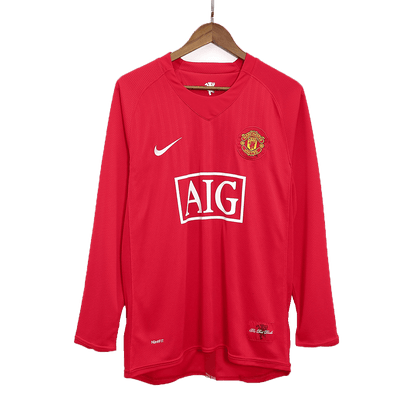 Tricouri Fotbal Vintage Manchester United Acasă 2007/08 Mânecă Lungă