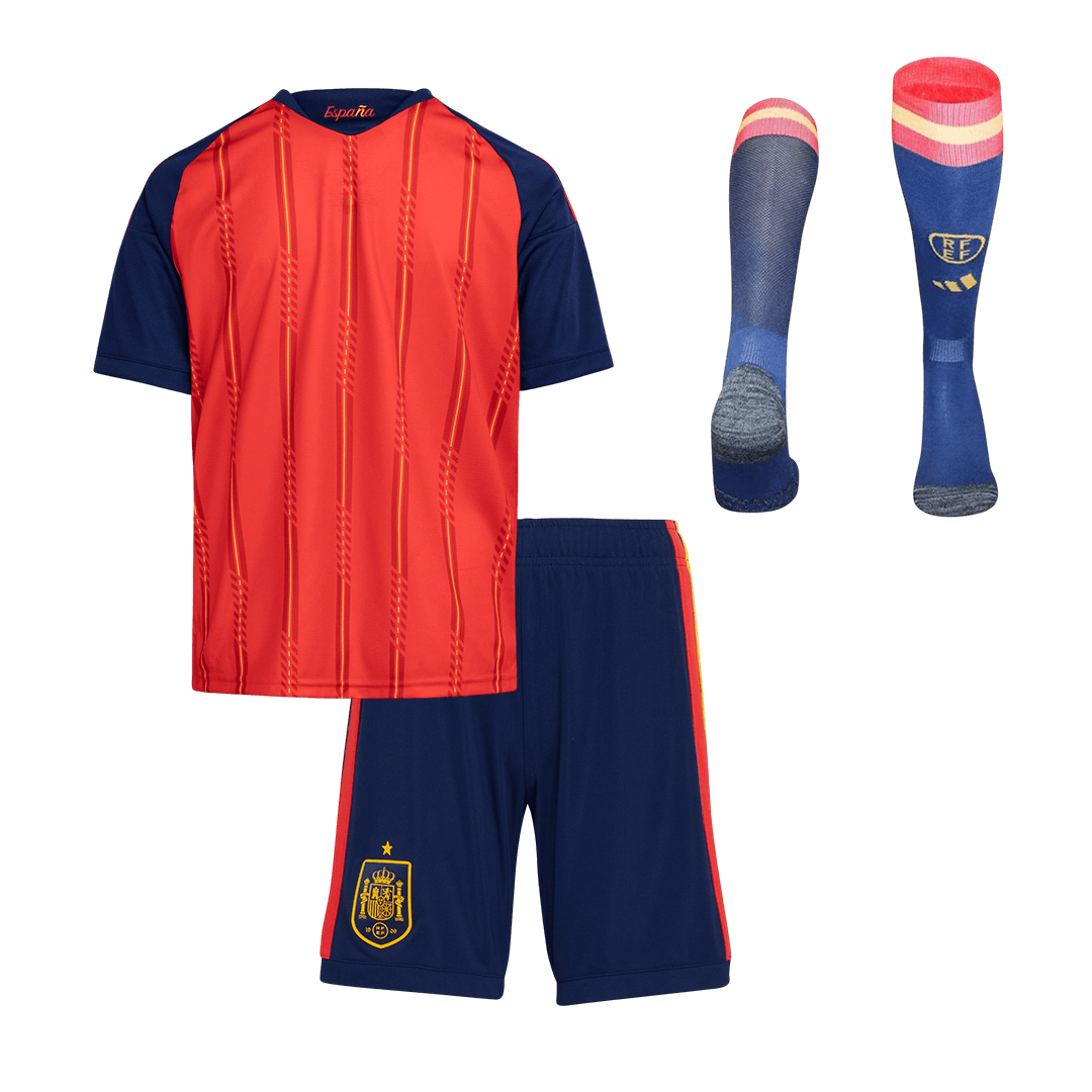 Set Tricouri Fotbal Spania Acasă 2026 Pentru Copii - Premium