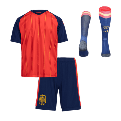 Set Tricouri Fotbal Spania Acasă 2026 Pentru Copii - Premium