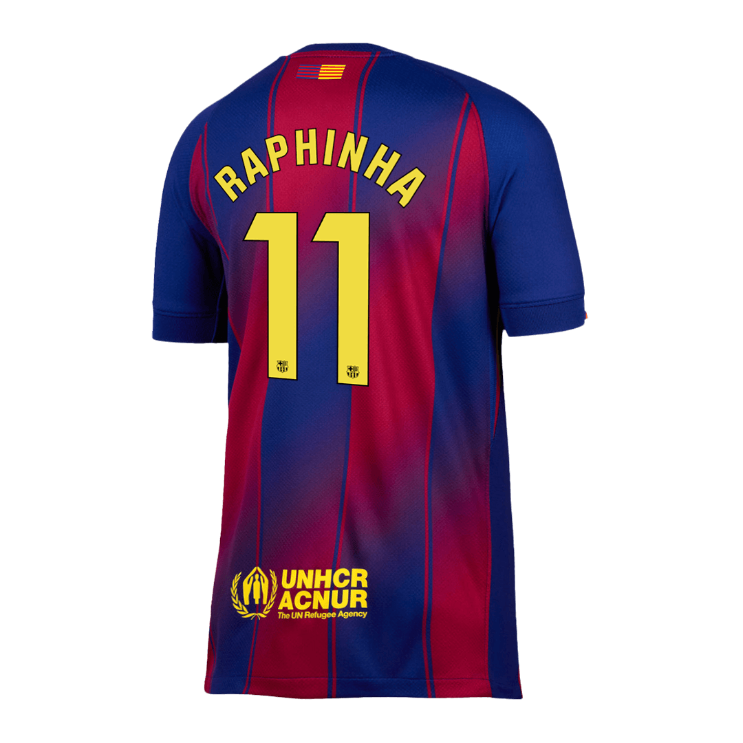 Tricouri Fotbal Barcelona RAPHINHA #11 Acasă 2025/26 - Premium (mărime mare)