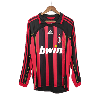 Tricouri Fotbal Vintage AC Milan Acasă 2006/07 Mânecă Lungă