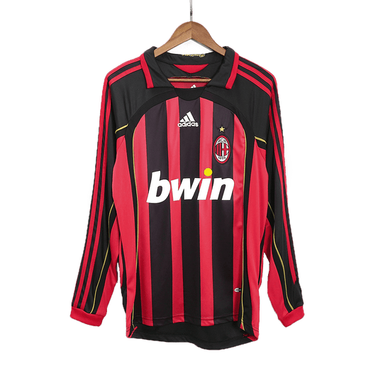 Tricouri Fotbal Vintage AC Milan Acasă 2006/07 Mânecă Lungă