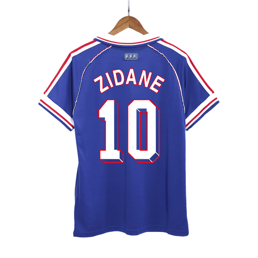 Tricouri Fotbal Vintage Franța ZIDANE #10 Acasă 1998