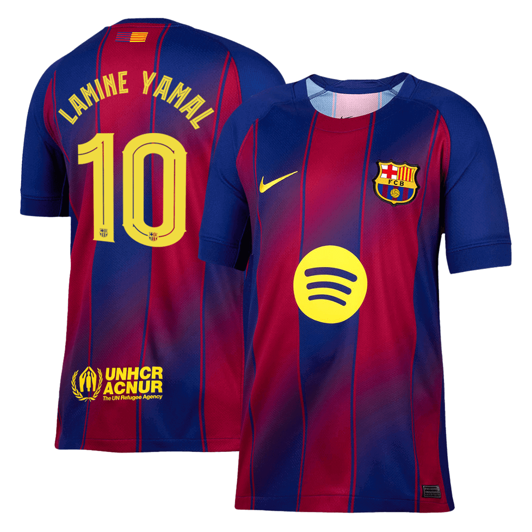 Tricouri Fotbal Barcelona LAMINE YAMAL #10 Acasă 2025/26 UCL - Premium