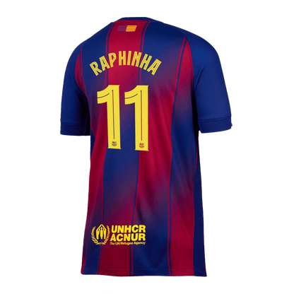 Tricouri Fotbal Barcelona RAPHINHA #11 Acasă 2025/26 UCL - Premium (mărime mare)