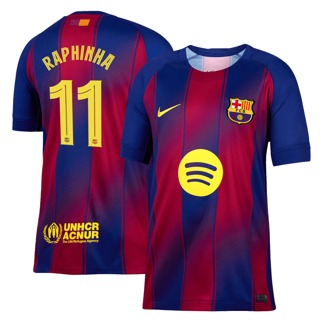 Tricouri Fotbal Barcelona RAPHINHA #11 Acasă 2025/26 UCL - Premium