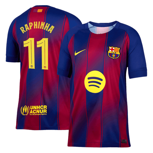 Tricouri Fotbal Barcelona RAPHINHA #11 Acasă 2025/26 UCL - Premium