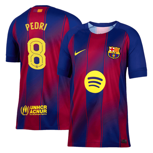 Tricouri Fotbal Barcelona PEDRI #8 Acasă 2025/26 UCL - Premium