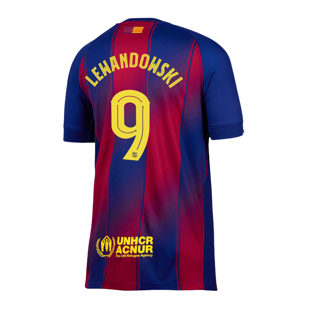 Tricouri Fotbal Barcelona LEWANDOWSKI #9 Acasă 2025/26 UCL - Premium (mărime mare)