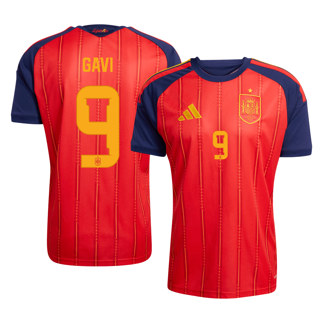 Tricouri Fotbal Spania GAVI #9 Acasă Cupa Mondială 2026 - Premium