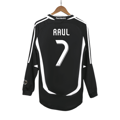 Tricouri Fotbal Vintage Real Madrid RAUL #7 Deplasare 2006/07 Mânecă Lungă