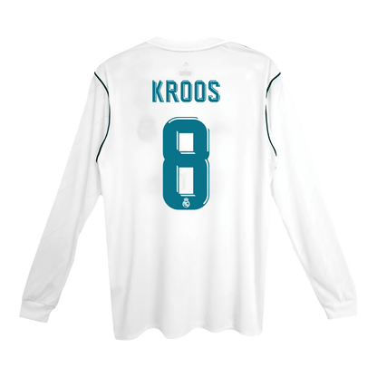 Tricouri Fotbal Vintage Real Madrid KROOS #8 Acasă 2017/18 Mânecă Lungă