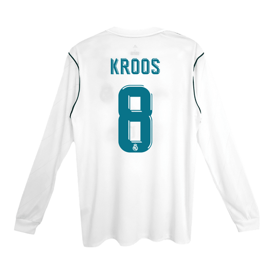 Tricouri Fotbal Vintage Real Madrid KROOS #8 Acasă 2017/18 Mânecă Lungă