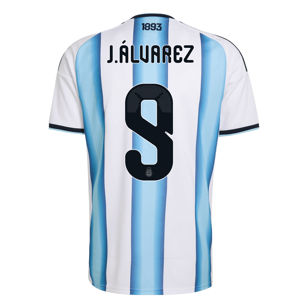 Tricouri Fotbal Argentina J.ÁLVAREZ #9 Acasă Cupa Mondială 2026 - Premium