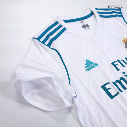 Tricouri Fotbal Vintage Real Madrid BENZEMA #9 Acasă 2017/18