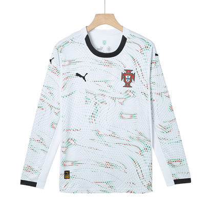 Tricouri Fotbal Portugalia Deplasare 2025 Mânecă Lungă (mărime mare)