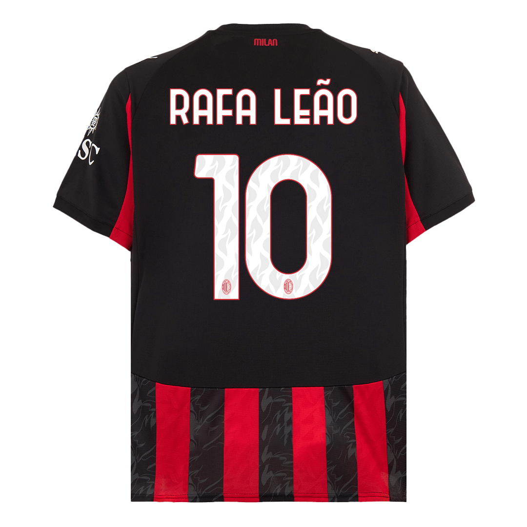 Tricouri Fotbal AC Milan RAFA LEÃO #10 Acasă 2025/26 (mărime mare) - Premium