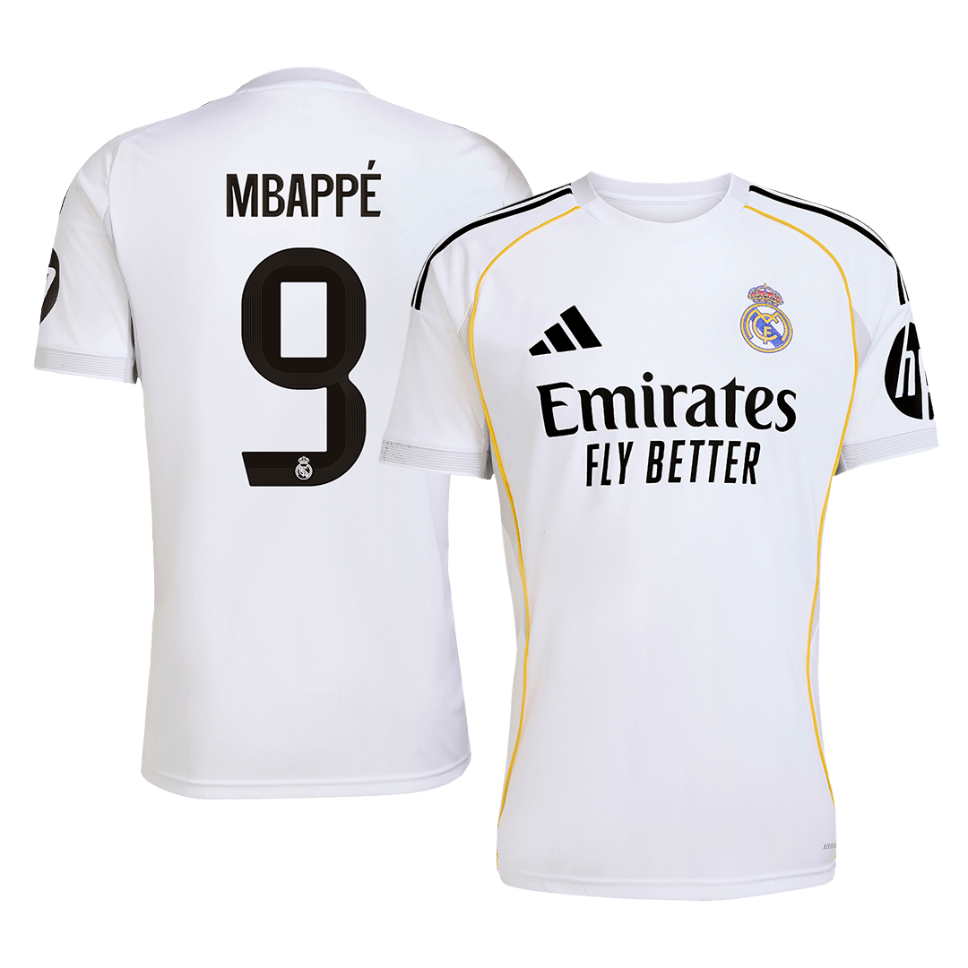 Tricouri Fotbal Real Madrid MBAPPÉ #9 Acasă 2025/26 - Premium