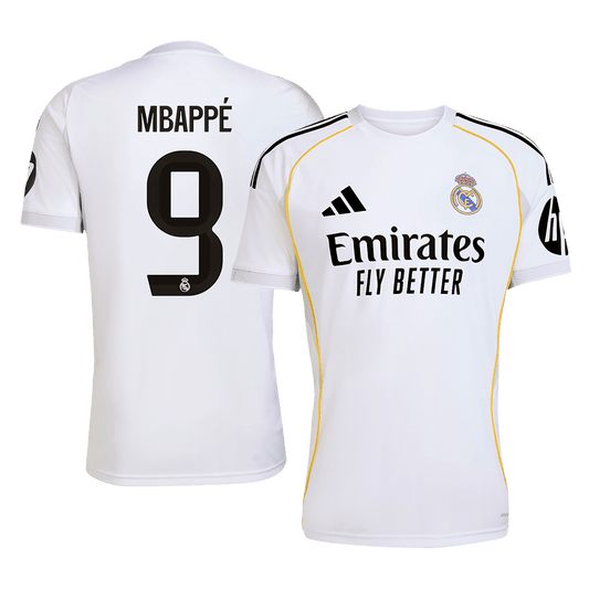 Tricouri Fotbal Real Madrid MBAPPÉ #9 Acasă 2025/26 - Premium
