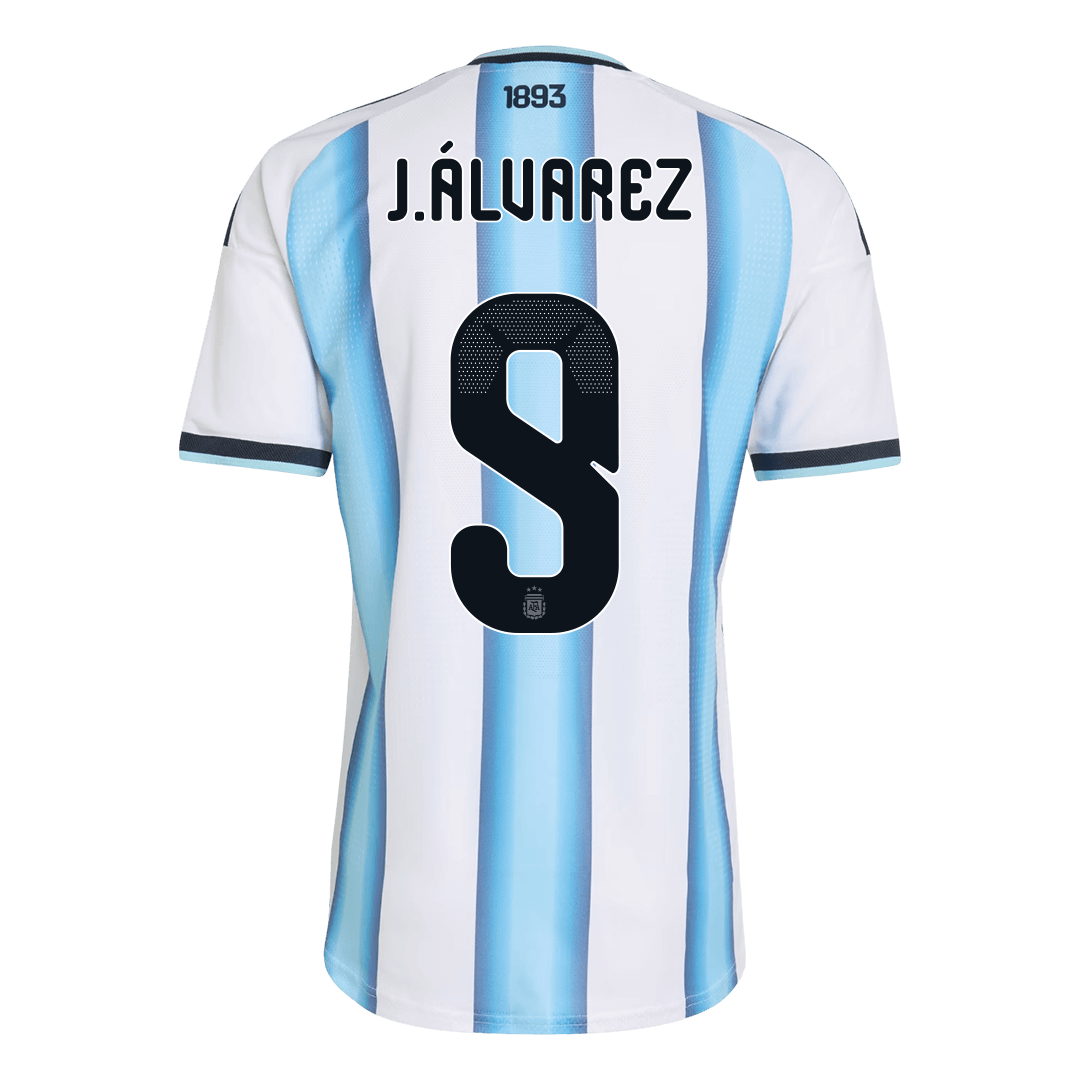 Tricouri Fotbal Argentina J.ÁLVAREZ #9 Acasă Cupa Mondială 2026 Authentic