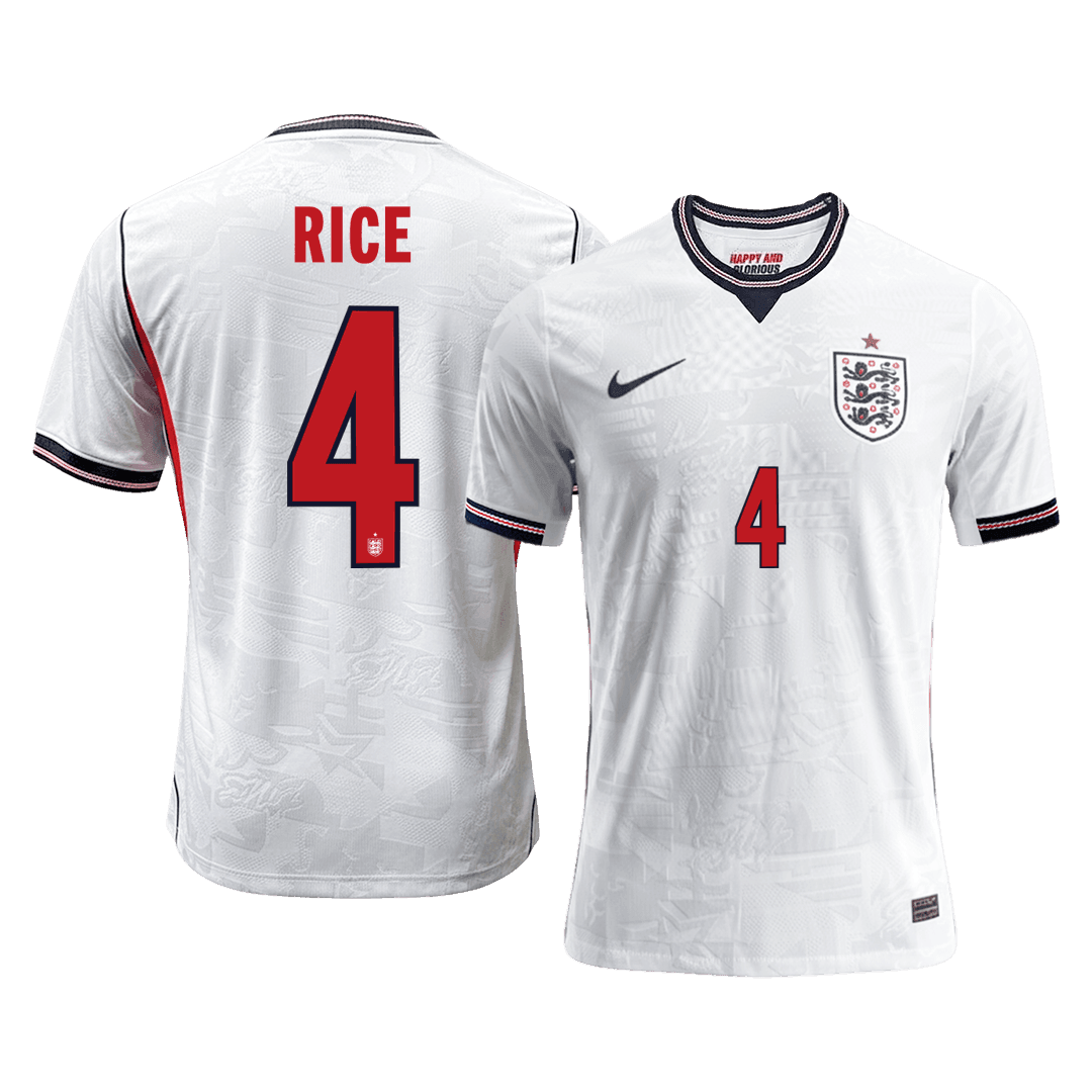 Tricouri Fotbal Anglia RICE #4 Acasă Cupa Mondială 2026 Authentic