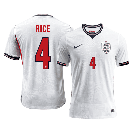 Tricouri Fotbal Anglia RICE #4 Acasă Cupa Mondială 2026 Authentic