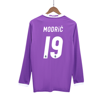 Tricouri Fotbal Vintage Real Madrid MODRIĆ #19 Deplasare 2016/17 Mânecă Lungă
