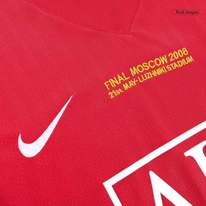 Tricouri Fotbal Vintage Manchester United ROONEY #10 Acasă 2007/08 Mânecă Lungă - UCL Final