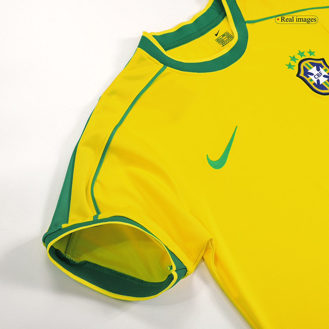 Tricouri Fotbal Vintage Brazilia RIVALDO #10 Acasă 1998