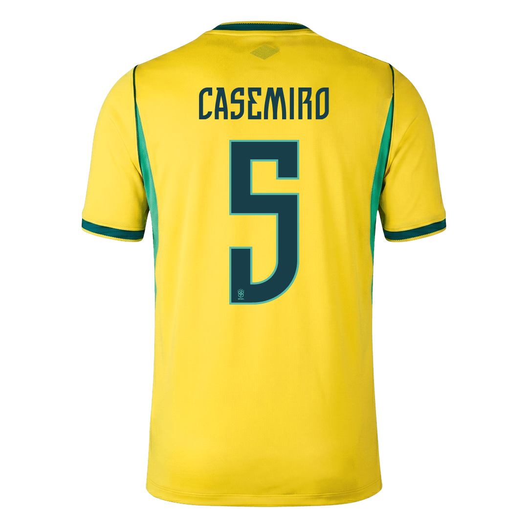 Tricouri Fotbal Brazilia CASEMIRO #5 Acasă Cupa Mondială 2026 - Premium