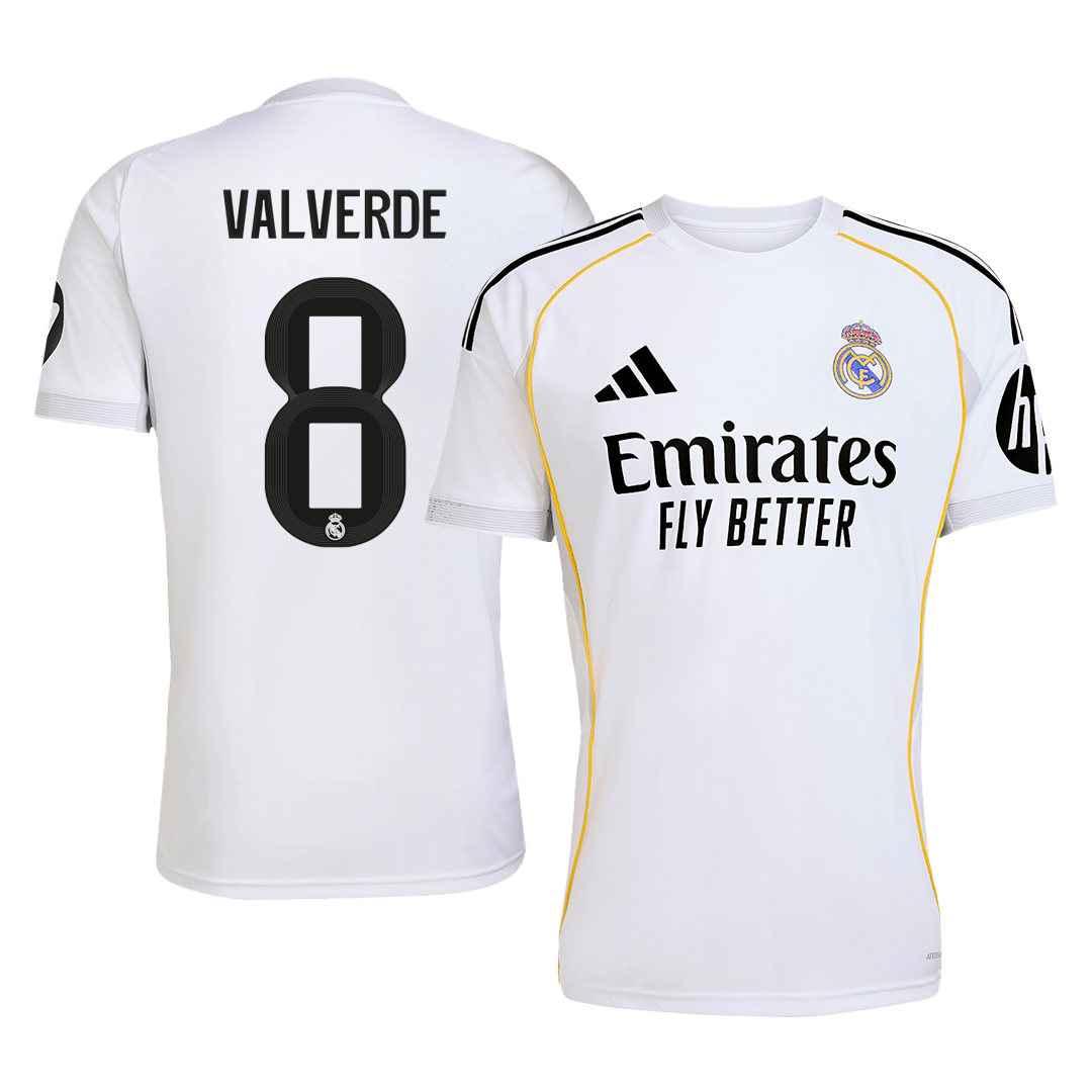Tricouri Fotbal Real Madrid VALVERDE #8 Acasă 2025/26 - Premium (mărime mare)