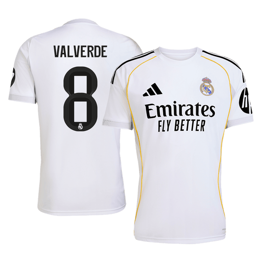 Tricouri Fotbal Real Madrid VALVERDE #8 Acasă 2025/26 - Premium (mărime mare)