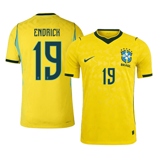 Tricouri Fotbal Brazilia ENDRICK #19 Acasă Cupa Mondială 2026 Authentic