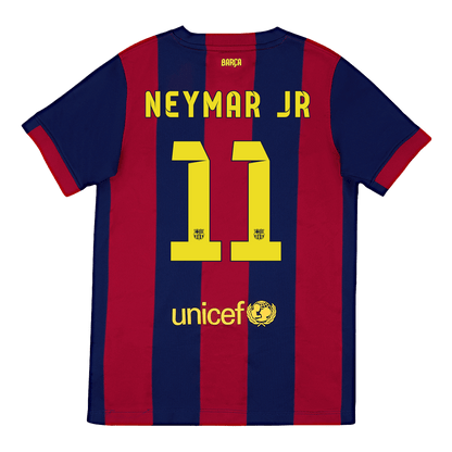 Tricouri Fotbal Vintage Barcelona NEYMAR JR #11 Acasă 2014/15