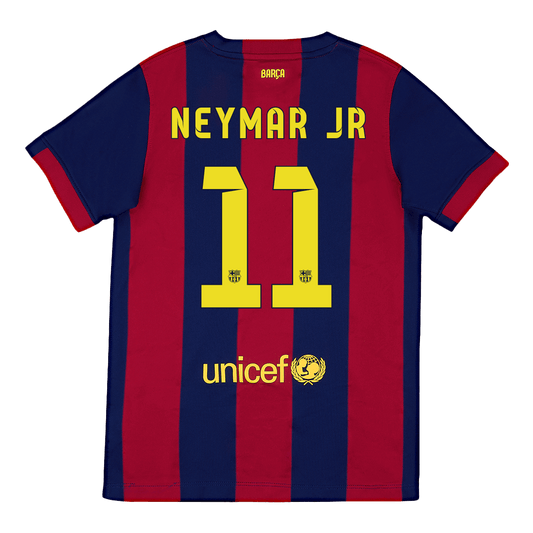 Tricouri Fotbal Vintage Barcelona NEYMAR JR #11 Acasă 2014/15