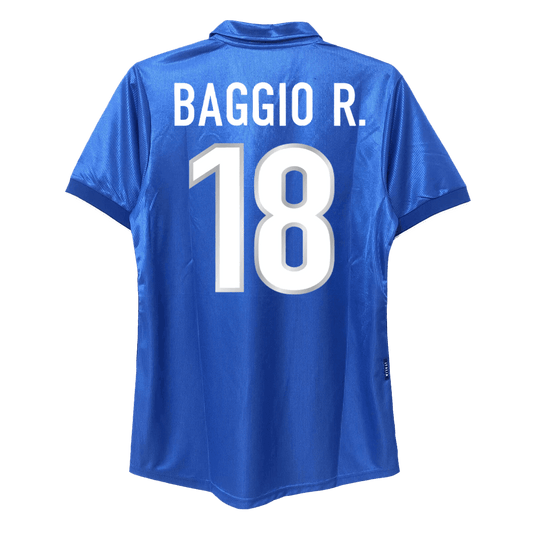 Tricouri Fotbal Vintage Italia BAGGIO R. #18 Acasă 1998