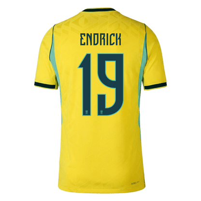 Tricouri Fotbal Brazilia ENDRICK #19 Acasă Cupa Mondială 2026 Authentic