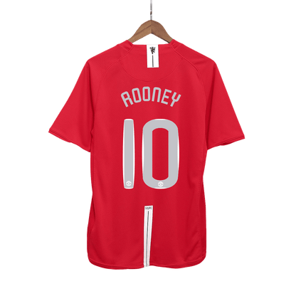 Tricouri Fotbal Vintage Manchester United ROONEY #10 Acasă 2007/08 - UCL Final