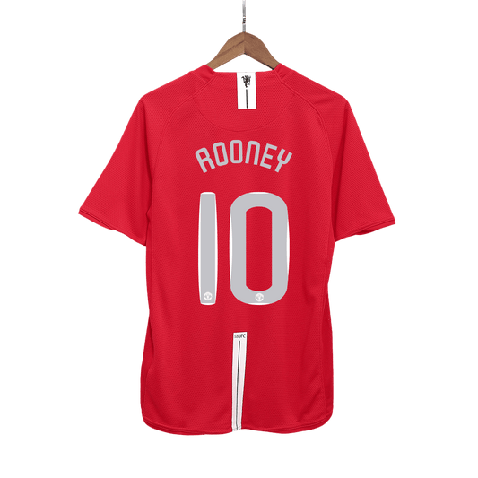 Tricouri Fotbal Vintage Manchester United ROONEY #10 Acasă 2007/08 - UCL Final