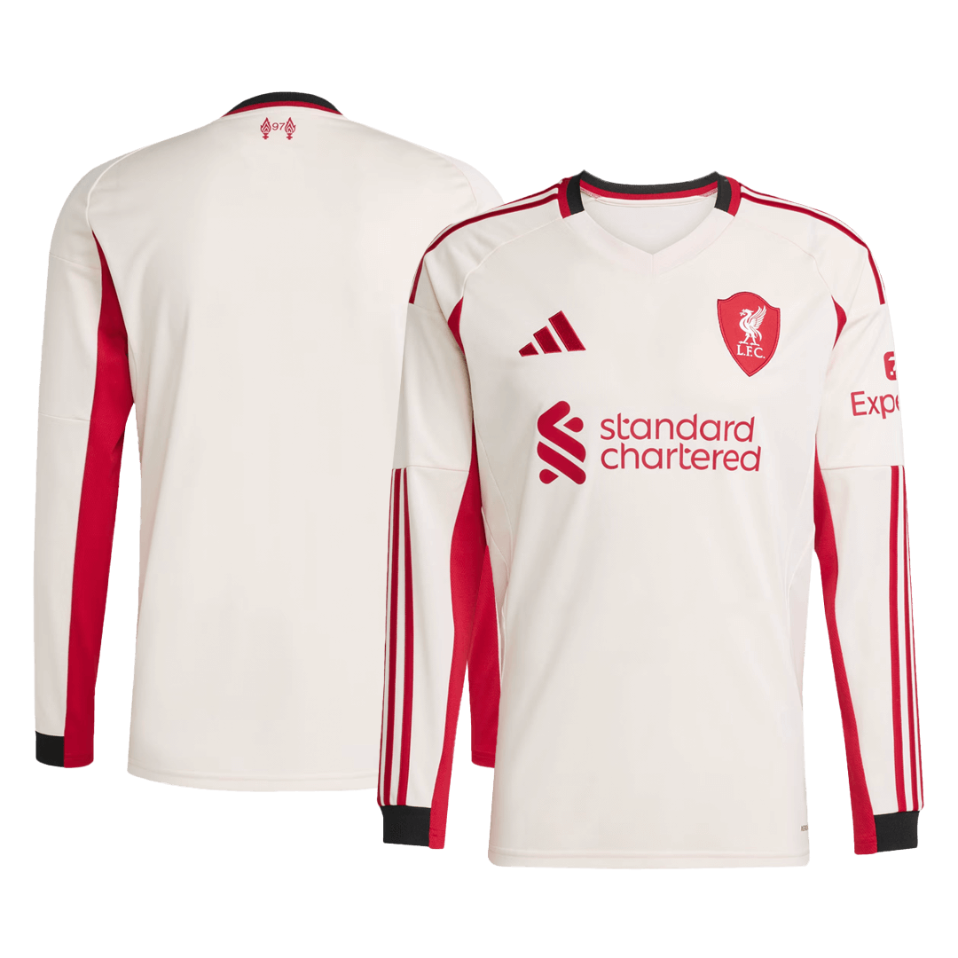 Tricouri Fotbal Liverpool Deplasare 2025/26 Mânecă Lungă (mărime mare)