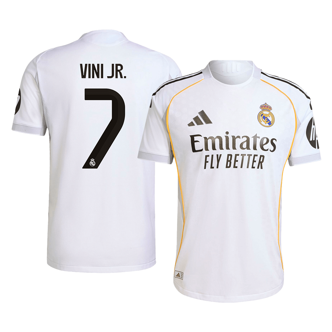 Tricouri Fotbal Real Madrid VINI JR. #7 Acasă 2025/26 Authentic - Premium