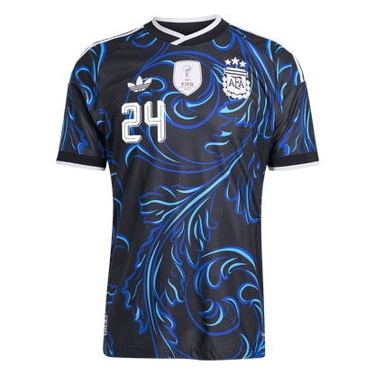 Tricouri Fotbal Argentina E. FERNÁNDEZ #24 Deplasare Cupa Mondială 2026 Authentic