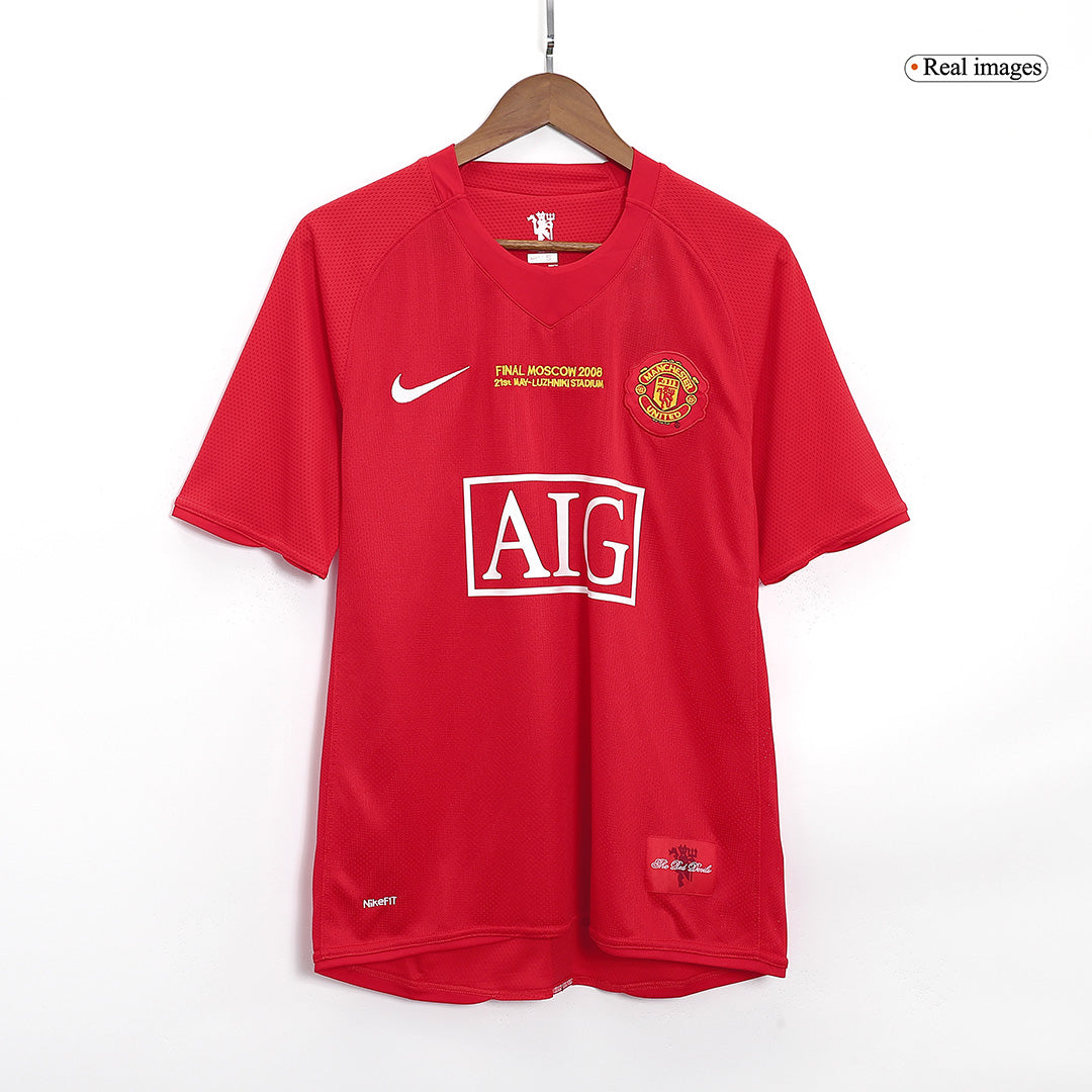 Tricouri Fotbal Vintage Manchester United RONALDO #7 Acasă 2007/08 - UCL Final