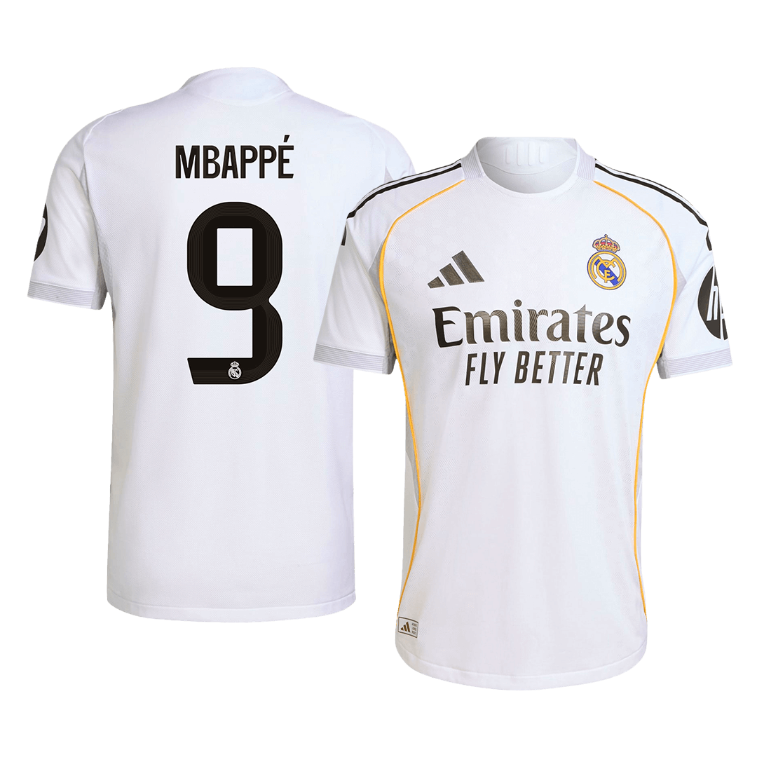 Tricouri Fotbal Real Madrid MBAPPÉ #9 Acasă 2025/26 Authentic - Premium