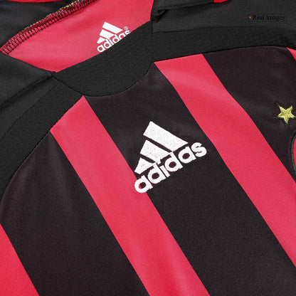 Tricouri Fotbal Vintage AC Milan MALDINI #3 Acasă 2006/07 Mânecă Lungă