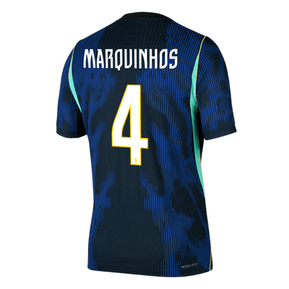 Tricouri Fotbal Brazilia MARQUINHOS #4 Deplasare Cupa Mondială 2026 Authentic
