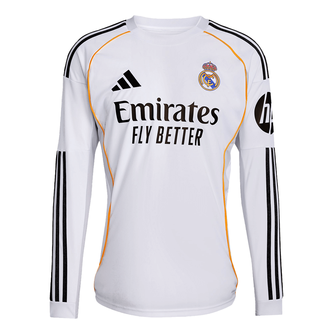 Tricouri Fotbal Real Madrid Acasă 2025/26 Mânecă Lungă (mărime mare)