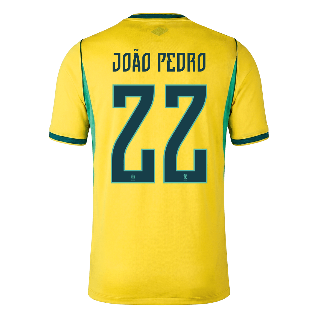 Tricouri Fotbal Brazilia JOÃO PEDRO #22 Acasă Cupa Mondială 2026 - Premium