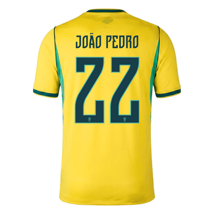 Tricouri Fotbal Brazilia JOÃO PEDRO #22 Acasă Cupa Mondială 2026 - Premium