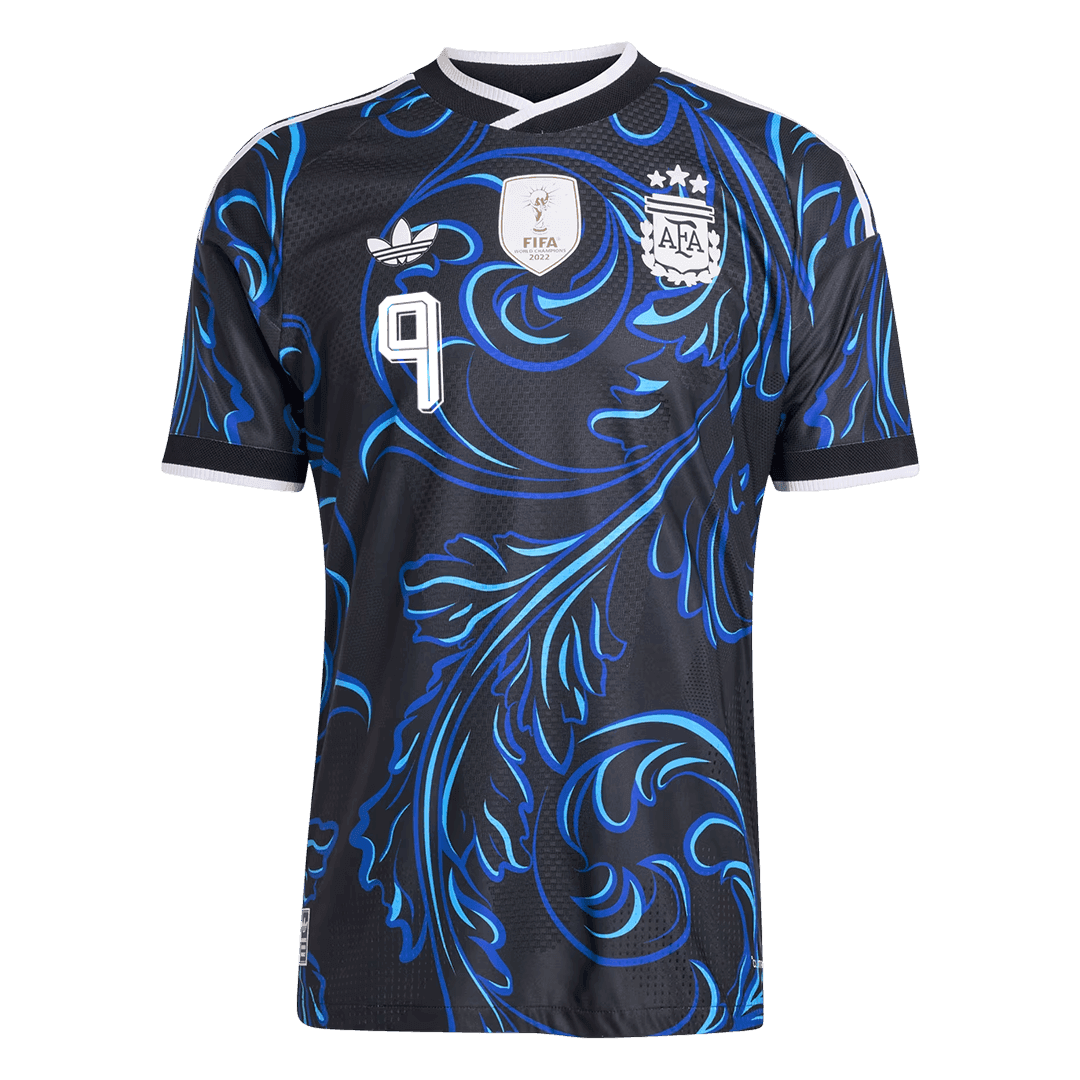 Tricouri Fotbal Argentina J. ÁLVAREZ #9 Deplasare Cupa Mondială 2026 Authentic